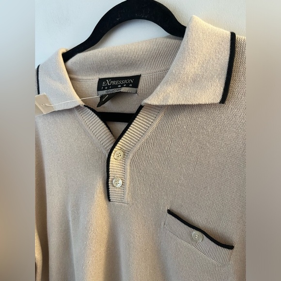 NWT Expression For Men Collection at the Bay Vintage Cotton Knit Polo Sweater - Picture 10 of 10
